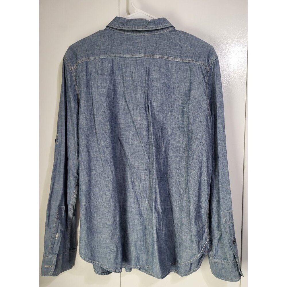 Ralph Lauren Jeans Co. Chambray Denim Shirt Anchor Nautical Logos Womens XL y2k - Picture 3 of 8